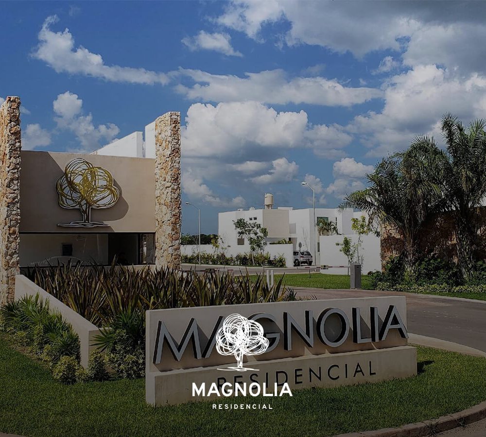 Entrada de residencial Magnolia en Mérida Yucatán de Teca Desarrollos